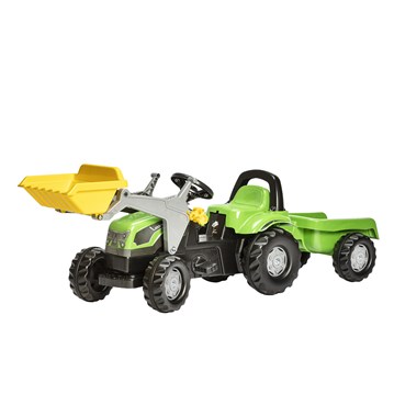 Agrandir l'image de Tracteur à pédales DEUTZ-FAHR 5115 G TB avec chargeur et remorque Image de Tracteur à pédales DEUTZ-FAHR 5115 G TB avec chargeur et remorque